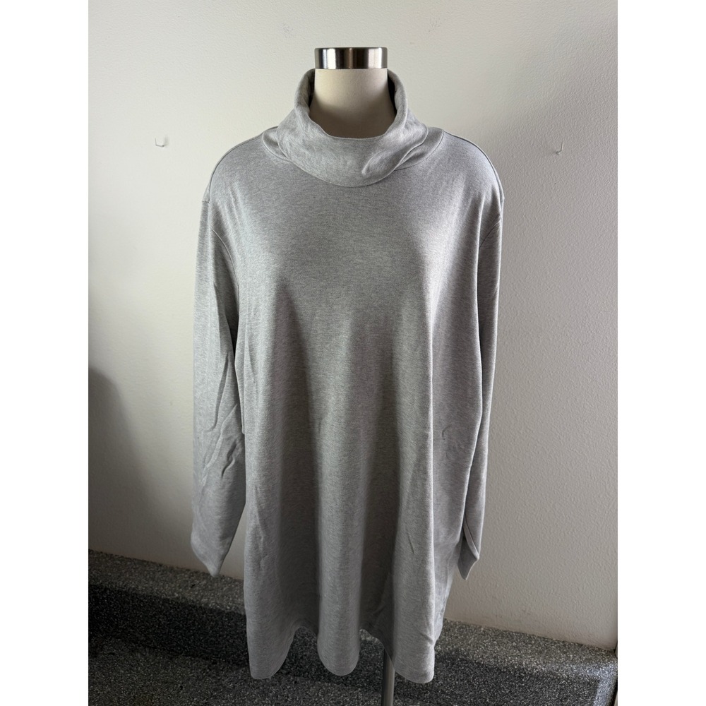 Isaac Mizrahi Live Essentials Womens Plus 5X Pima Cotton Turtleneck Tunic Top
